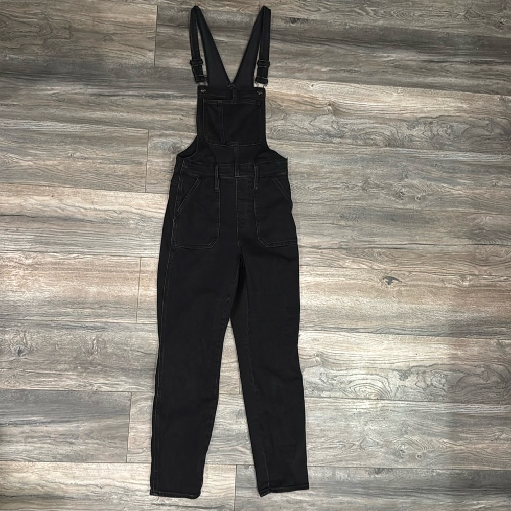Madewell Black Straight Leg Overalls, Small